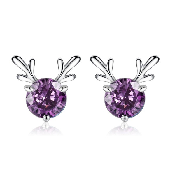 Christmas Earrings for Women Girls, Silver Christmas Elk Deer Stud