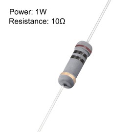 uxcell 100Pcs 10 Ohm Resistor, 1W 5% Tolerance Carbon Film Resistors, 4 Bands for DIY Electronic Projects and Experiments