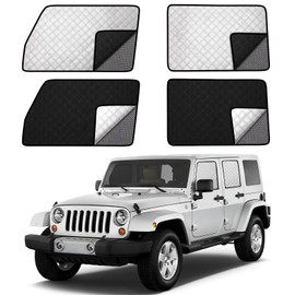 ZATOOTO Jeep Wrangler Window Shades 2007-2018 JL JK, Double Layer Side Window Shade 4Pack for Camping with Breathable Mesh and Reversible Blackout Design for Privacy&UV Protection