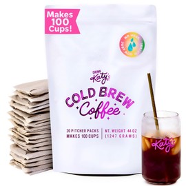 Katy’s Cold Brew Coffee Pitcher Packs | 20 Large Cold Brew Bags with Smooth, Bold Brazilian Coffee | Easy, Mess-Free Brewing in Any Container | 100% Woman-Owned | Makes 100 Cups