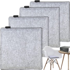 Mahewa® Round Felt Seat Cushion, Diameter 35 cm, Set of 4, Washable Chair Cushions, Suitable for Retro Eames Chairs