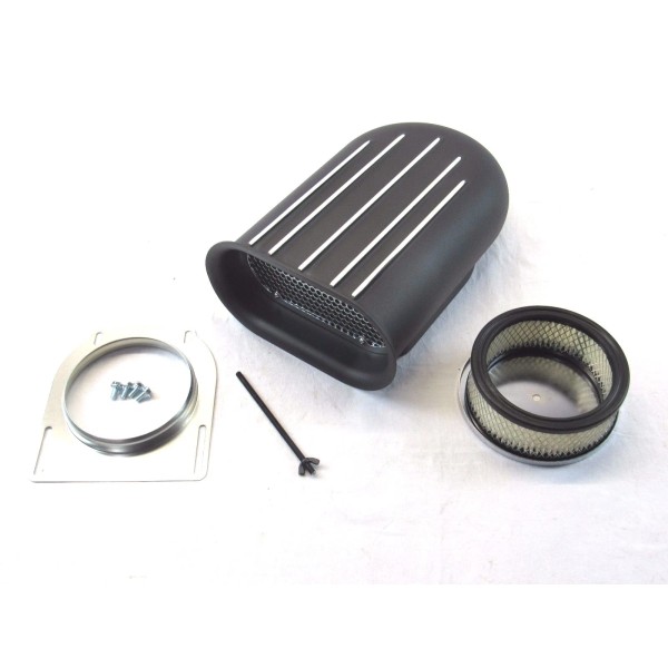 Bous Performance Hillborn Style Finned 4150 Carburetor Hood Scoop Black