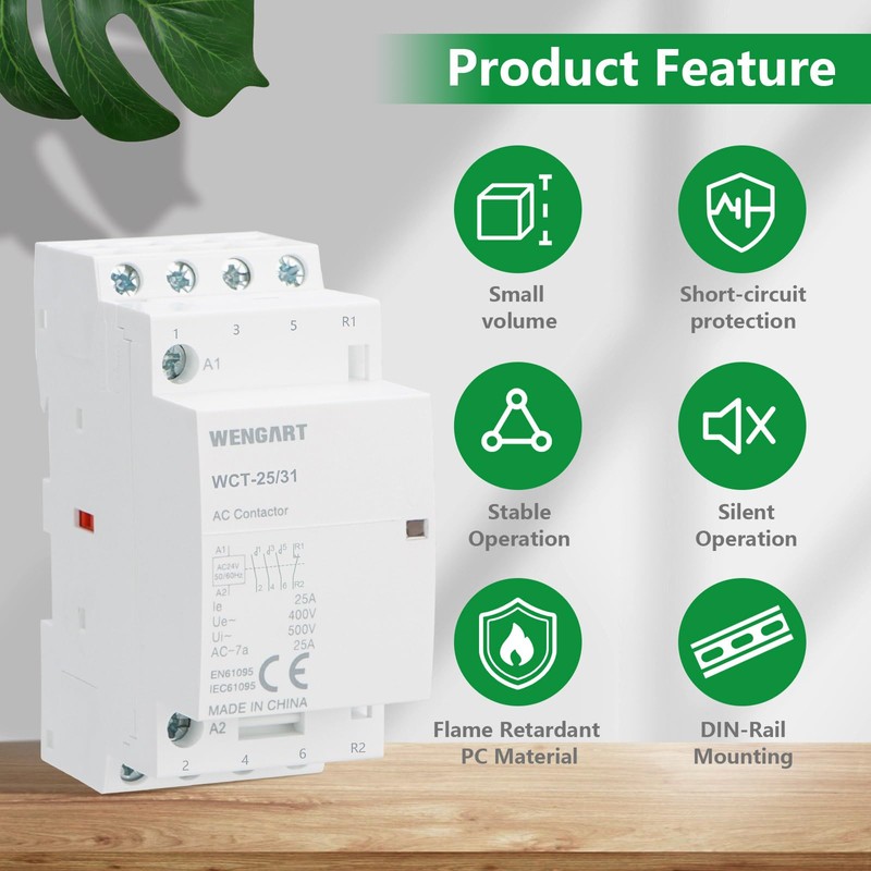 Wengart Household Contactor WCT-25, AC24V 25A 3NO1NC Precise Control, High