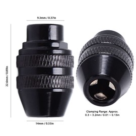 Fafeicy Keyless Chuck 0.01~0.13 Inch 3-Jaw Aluminum Alloy Keyless Chuck for 4000, 400, 3000, 398, 395, 300