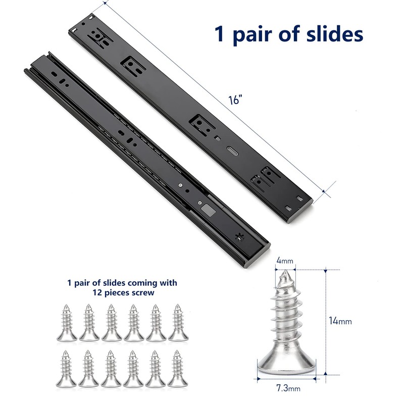 Ravinte 16 Inch Soft Close Drawer Slides 10 Pairs 20