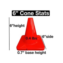 LVL10 Pro Training Cones - 6" Small Soccer Cones for Sports Training, Football Cones for Drills and More - Soccer Field Markers That Won't Crack, Slide or Fly - 20 Green Cones