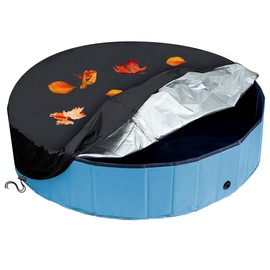 Junhui Cover for Pet Swimming Pools, Pool Tarpaulin Round, Foldable Cover for Dog Pool, Outdoor Waterproof Dust Protection Swimming Pool Cover, 120 x 30 cm