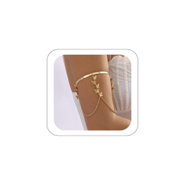 YRlilicc Butterfly Tassel Upper Arm Cuff Punk Chain Charm Pendant Arm Bracelet Bangle Open Greek Armlet Beach Wedding Prom Party Accessories for Women (Gold)