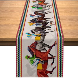 Kentucky Derby Table Runner Churchill Downs Horse Racing Table Cover Run for The Roses Linen for Party Holiday Dining Room Kitchen Home Decoration (13" x 90")