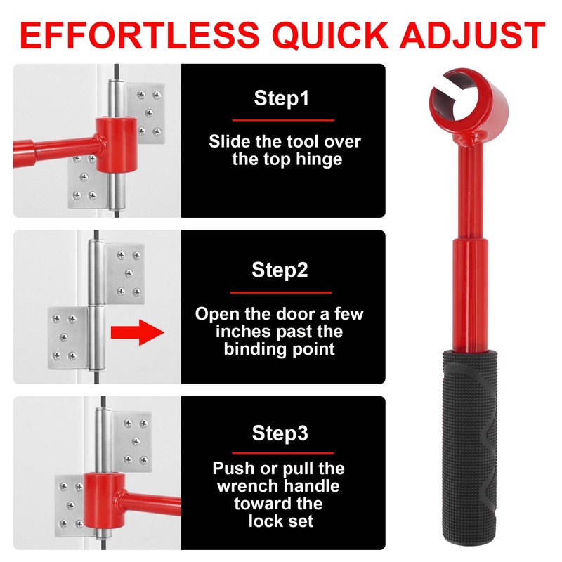 RUTU Door Hinge Adjustment Tool, 4-in-1 Hinge Gap Adjusting Wrench