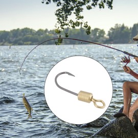 OTOTEC Pack of 50 Barb Fishing Hooks 360° Rotating Hook for Saltwater Freshwater Fishing Size 10#-22#