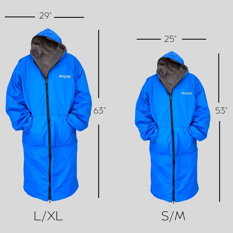 Malo'o Adult Long Sleeve Sherpa Lined Surf Parka-Waterproof and Windproof-Changing