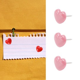 eMagTech 200PCS Heart Push Pins - Red & Pink Shape Thumb Tacks, Decorative Map Pins for Photo Schedule Wall Bulletin Board Cork Foam Board