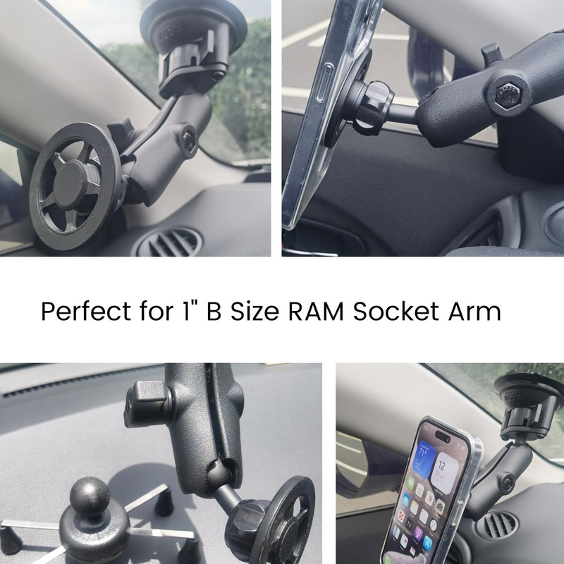 KRAJEWS Magnetic Cell Phone Holder Base with 1" Ball for