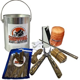 Survival Ready Outfitters Fire Starting Pail Emergency Survival Kit Discs Wicks