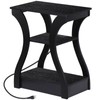 Segawe End Table with Charging Station Black End Table with