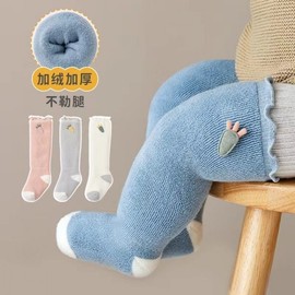 [Overseas] Autumn/winter booklet thick baby socks hot pack stocking type pacifier children lf2189 Free size/Grey 55+M size 1-3 years old Recommended foot length 11-14cm 10ea