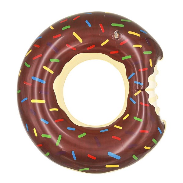 Topfunyy Chocolate Donut Pool Floats Summer Themed Inflatable Swimming Rings Tubes for Adults(90cm/35.5inch)