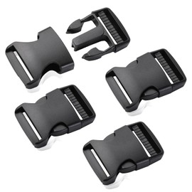 4 Pack Plastic Side Release Buckles 15mm Rucksack Clips Plastic Quick Side Release Buckle Clips Dual Adjustable Ends Hard Thick Plastic Replacement Buckle for Luggage Straps Pet Collar Backpack Repair