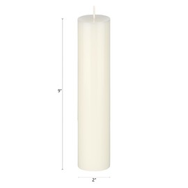 Mega Candles 1 pc Unscented Off White Round Pillar Candle, Hand Poured Premium Wax Candles 2 Inch x 9 Inch, Home Décor, Wedding Receptions, Baby Showers, Birthdays, Celebrations, Party Favors & More