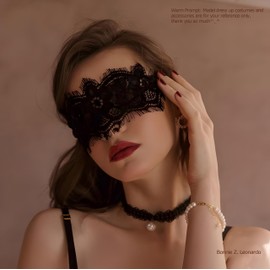 Bonnie Z. Leonardo Women Mysterious Black Lace Masks Lace Blindfold Eye Mask Devastatingly Beautiful