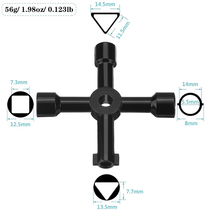 YTBUBOR Utility Key 2 Pack Black Electric Keys Cabinet 4-Way