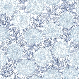 Faustin Navy Floral Wallpaper