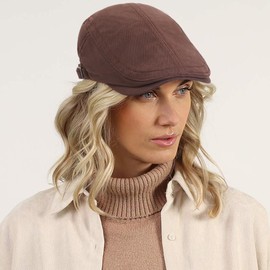 Lynmquober Men's Vintage Newsboy Cap Ivy Irish Adjustable Beret Driving Hat Coffee