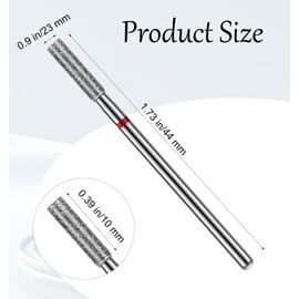 Cuticle Nail Bit, ValueBargain 10 pcs Barrel Shape Professional Diamond Barrel Shaped Drill Bits for Electric Nail File Professional Manicure Pedicure and Foot Care