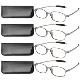 OCCI CHIARI 4 Pack Blue Light Blocking Reading Glasses 2.00 Strength Women Men UV Protection Readers 100 125 150 175 200 225 250 275 300 350 400 (Grey)