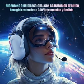 OMIRE RB-C9-W Audifonos Inalambricos Gamer, 2.4 GHz Audifonos Gamer con Sonido Envolvente 7.1, Bluetooth 5.3, Micrfono con Cancelacin de Ruido ENC... 