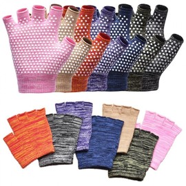 Foldable Pilates Equipment [New] & Half-Finger Non-Slip Fitness Gloves Free Size/A7-Pink 10ea