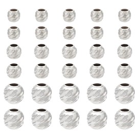 PH PandaHall Pack of 30 925 Spacer Beads Made of Sterling Silver 2/3/4 mm Small Round Beads with Infinity Pattern Metal Beads with Large Hole for DIY Jewellery Earrings Necklace Crafts
