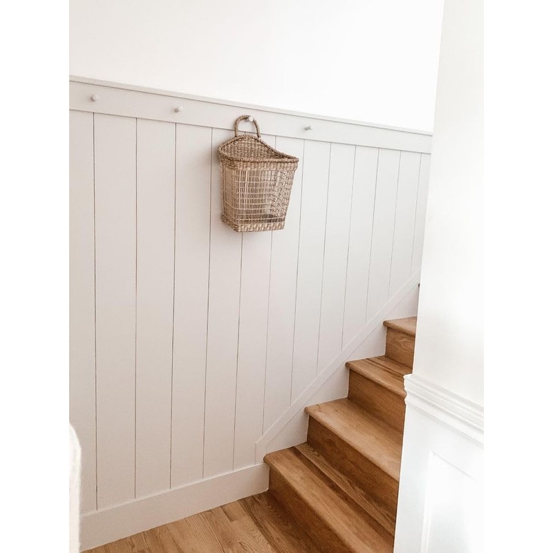 Luxdecor Real Wood Wall Planks - White Shiplap Boards 5"