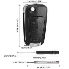 Vauxhall Car Key – Compatible with Opel Astra J, Opel Antara Astra Antara Corsa Zafira Vectra Tigra B High-Quality Case for Opel Car Key – Opel Key Case (Pack of 1)