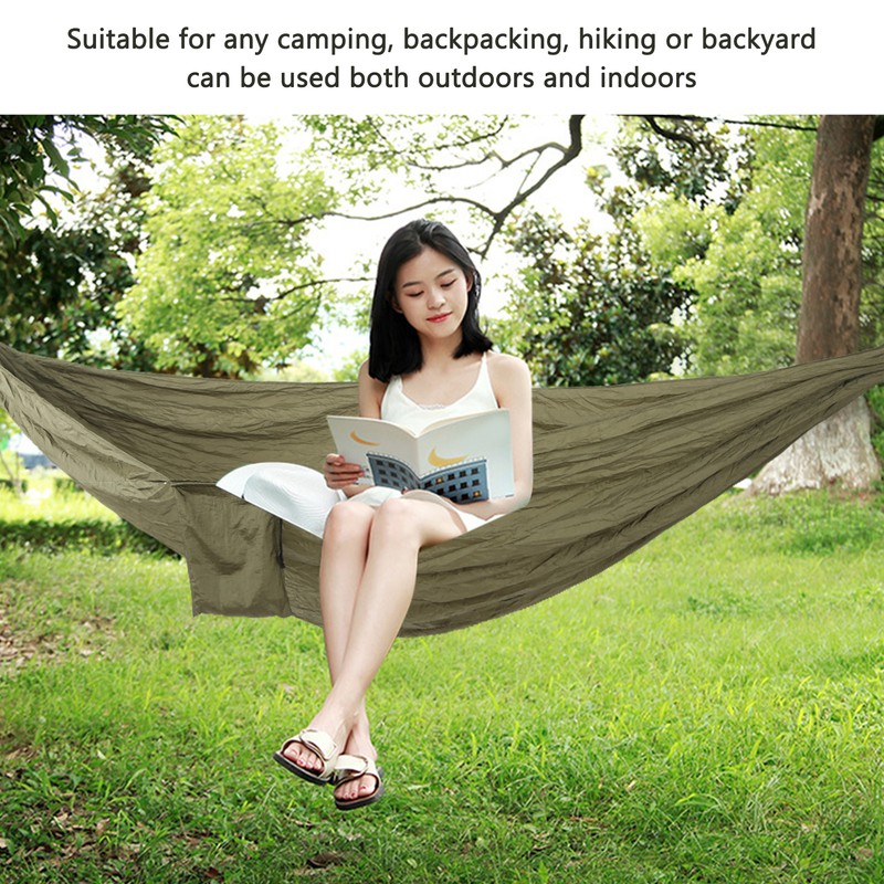 Double Portable Hammock Quick Drying Nylon Camping Hammock with Tree