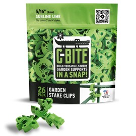 C-BITE Plant Support Clips, Tomato, Cucumber, Climbing Plant Cage Connectors | for Trellis, Stakes, Wire Fence, Climbing Plants, Vine, Gardening Protection | 5/16" (Sublime Lime Green - 26 Pack)