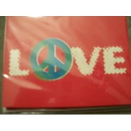 Michael's Set of 8 Blank Notecards ~ Love with Peace Symbol (3.75" x 5"; White Envelopes)