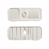 Kitchen Sink Splash Guard - 14.6" x 5.5" Silicone Draining Mat for Kitchen and Bathroom Sink - White