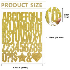 8 Sheets Letter Stickers, Self Adhesive Vinyl Letters Numbers Kit, 2 inch Mailbox Numbers Stickers for Mailbox, Window, Door, Home, Business, Address Number, Lockers, 2 Inch, Shining Gold
