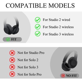 Studio 3 - Diadema de repuesto para diadema superior, kit de reparación compatible con auriculares inalámbricos Studio 3.0 A1914 Wireless Studio 2.0 (color gris dorado)