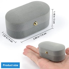 Ring Box 2 Rings, Velvet Box Ring Box Wedding, Grey Ring Box, Engagement Ring, Flannel Ring Box, Wdding, Jewellery Box Women, Ring Box for Marriage Proposal, Wedding, Valentine's Day