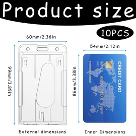 Pack of 10 hard plastic ID covers, card sleeves, card sleeves, card case, hard plastic, ID holder, ID and card sleeves, card sleeves, for ID cards, credit cards