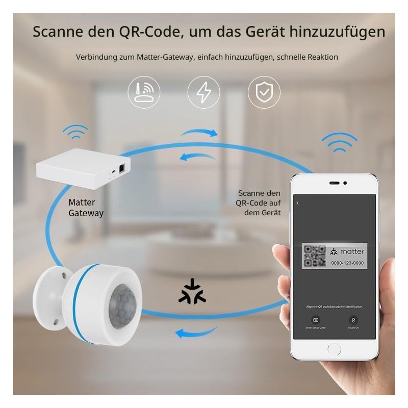 PHOVOLT Matte Motion Sensor, Intelligent Motion Sensor for Home Security,