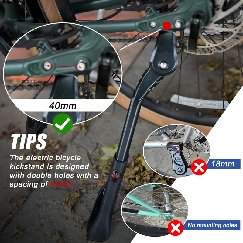 PSLER Bike Kickstand for 24"-29" Adult Bike Ebike MTB w/