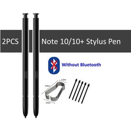 2PCS Galaxy Note 10 Pen (Without Bluetooth) Replacement Compatible Galaxy Note 10 Note10 Note 10 Plus Note 10+ Note 10 + 5G Stylus Touch S Pen +Replacement Tips/Nibs(Black)