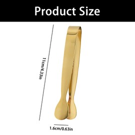6Pcs Gold Small Ice Tongs, Stainless Steel Food Tongs Buffet Tongs Kitchen Tongs for Serving Utensils for Buffet, Salad, Ice, Appetizer, Food Tongs for Tea Party Coffee Bar Catering