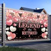 FHGG Happy Retirement Backdrop Banner Party Decorations Black Rose Background
