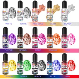 Alcohol Ink Set - 15 Colors Alcohol Inks for Resin, Highly Concentrated Alcohol Based Ink Epoxy Resin Dye, Alcohol Inks for Painting, Glass, Tumbler Making, Petri Dish, Coaster - 0.35oz Each