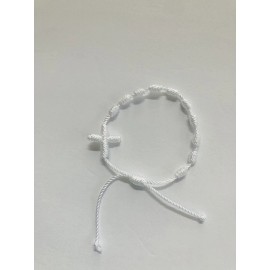 Knotted Nylon Rosary Bracelet  White